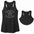 Brite Star Twirlers- Womens Gathered Racerback Tank Ladies Tank Beckys-Boutique.com Small Black