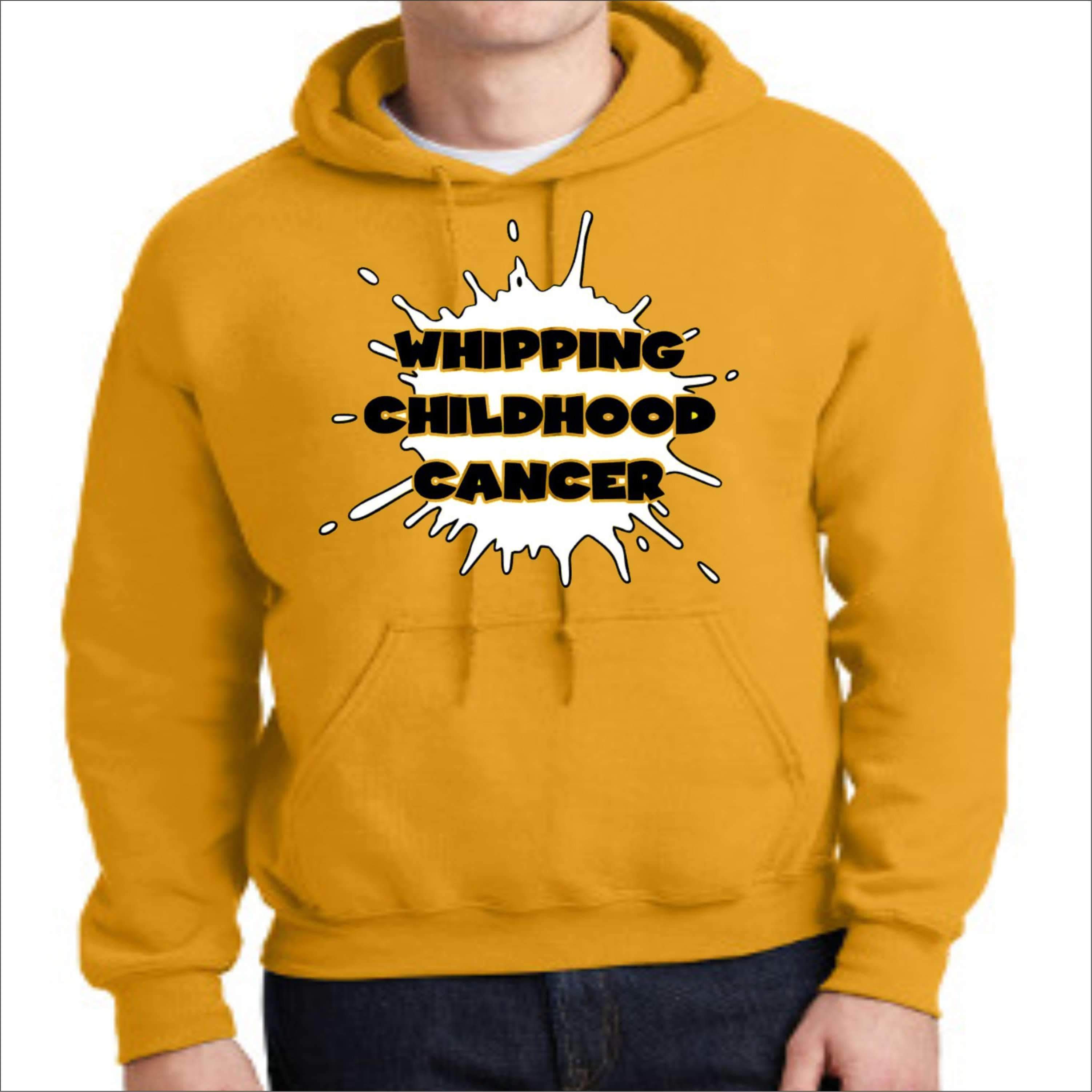 Whipping Childhood Cancer Hoodie VIEW ALL DESIGNS Becky's Boutique Extra-small Black 