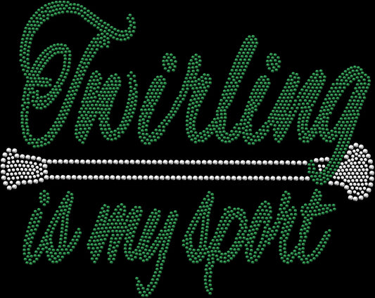 Twirling Is My Sport shirt featuring a sparkling baton twirler design created with premium glass rhinestones or holographic spangles. Perfect for baton twirlers and majorettes at competitions, practices, nationals, championships, parades, halftime performances, team events, and competition travel. ✨💖🎀🏆💎