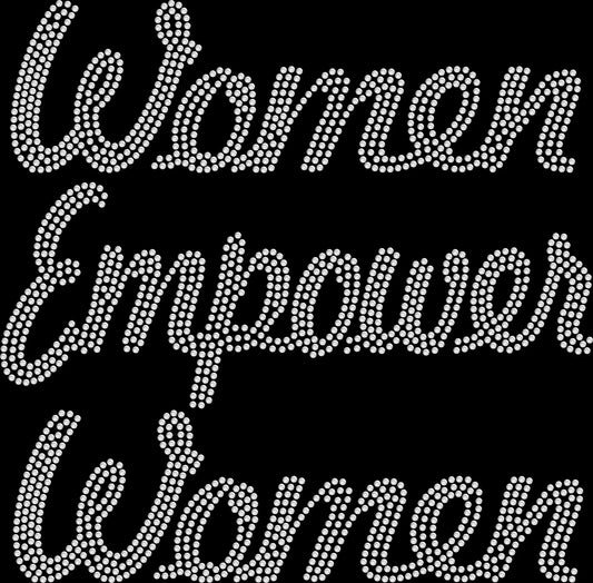 Show your confidence and support women everywhere with this Women Empower Women rhinestone shirt. Perfect for boss babes, girls’ trips, brunches, and inspirational events.