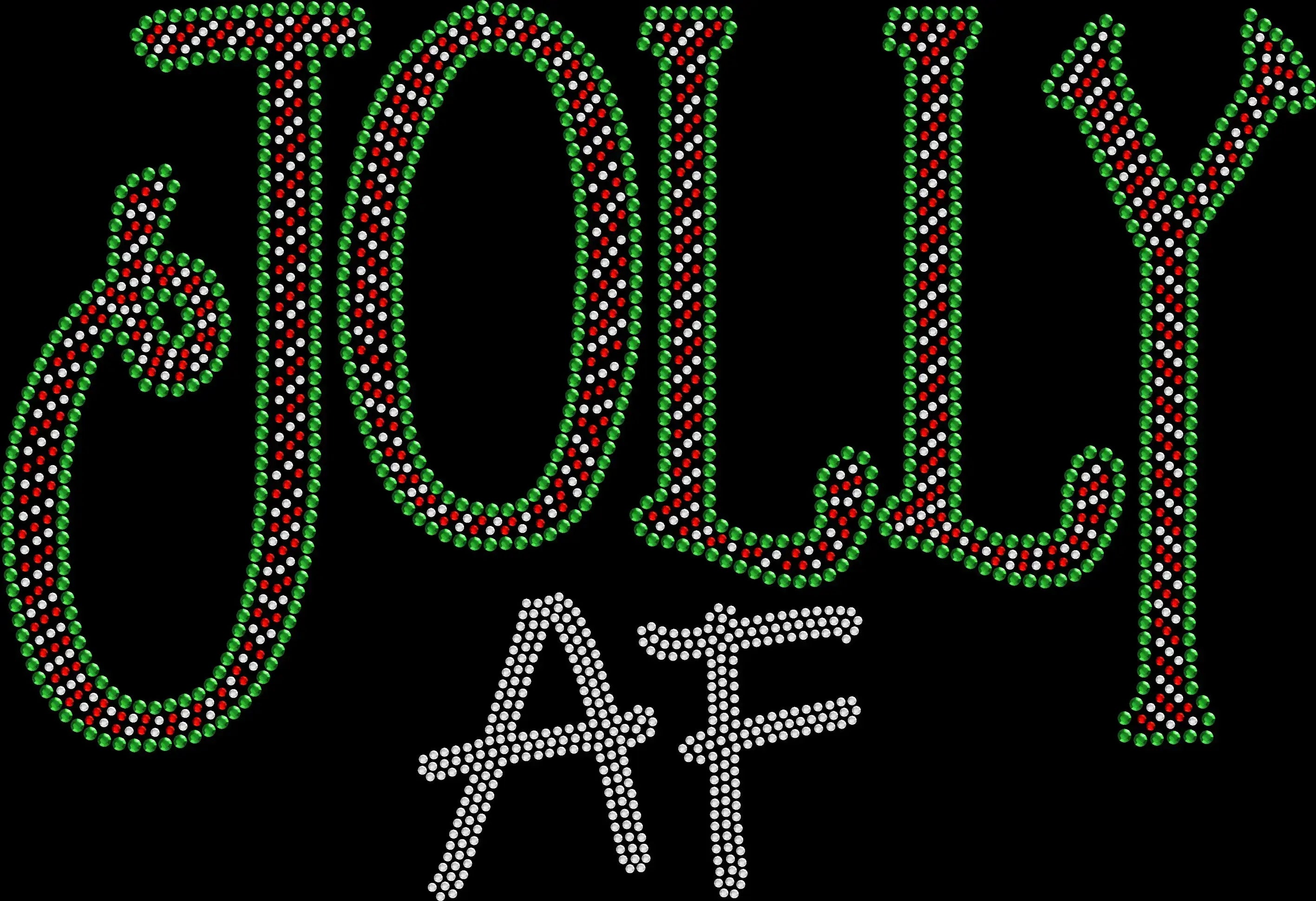 Jolly AF Rhinestone or Spangle Christmas Shirt - 619