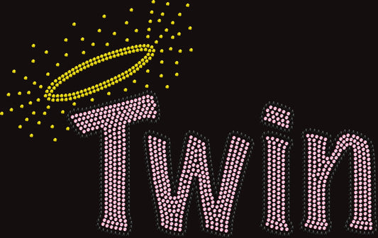 twin angel halo sorority rhinestone shirt featuring sparkling twin sisterhood design