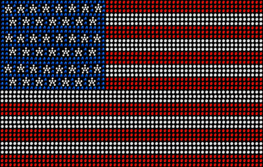 Rectangle American flag rhinestone shirt with sparkling crystal design on a soft unisex tee, patriotic bling shirt for women, classic USA flag apparel with high shine rhinestones