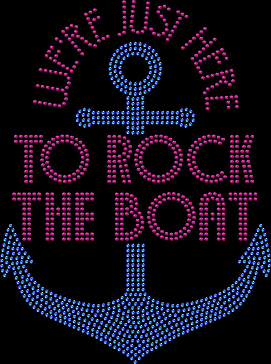 Bring the party vibes on your next cruise with this We’re Just Here to Rock the Boat rhinestone cruise shirt. Perfect for girls trips and vacations.