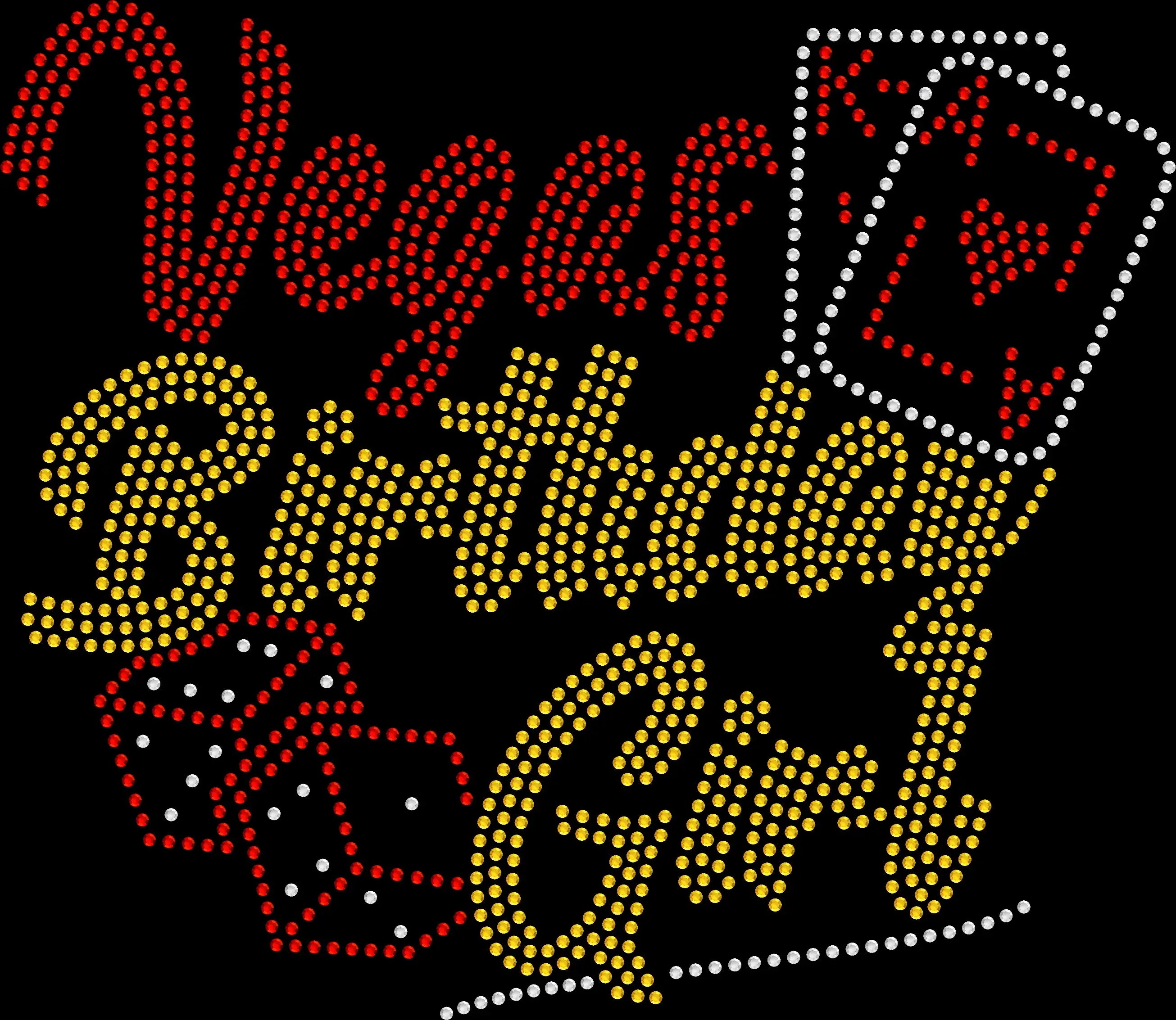 Vegas Birthday Girl rhinestone shirt featuring sparkling crystal lettering on a soft women’s Las Vegas girls trip celebration tee