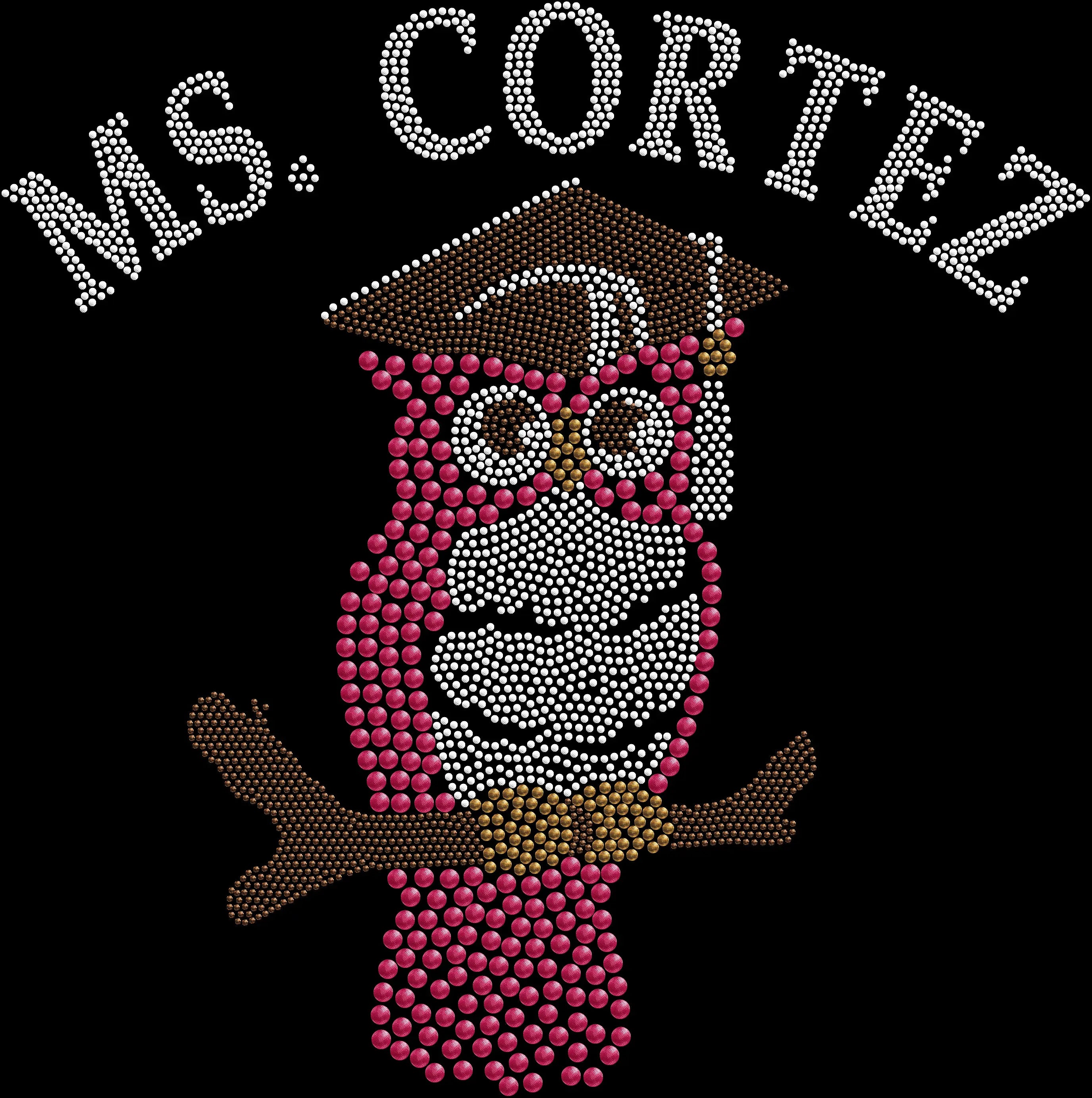 Personalized Owl Teacher shirt featuring a sparkling owl wearing a graduation cap and customized with the teacher's name, created with premium glass rhinestones or holographic spangles. Custom teacher apparel for classrooms, school spirit events, graduation season, back to school, Teacher Appreciation Week, and educator gifts. 🦉🎓