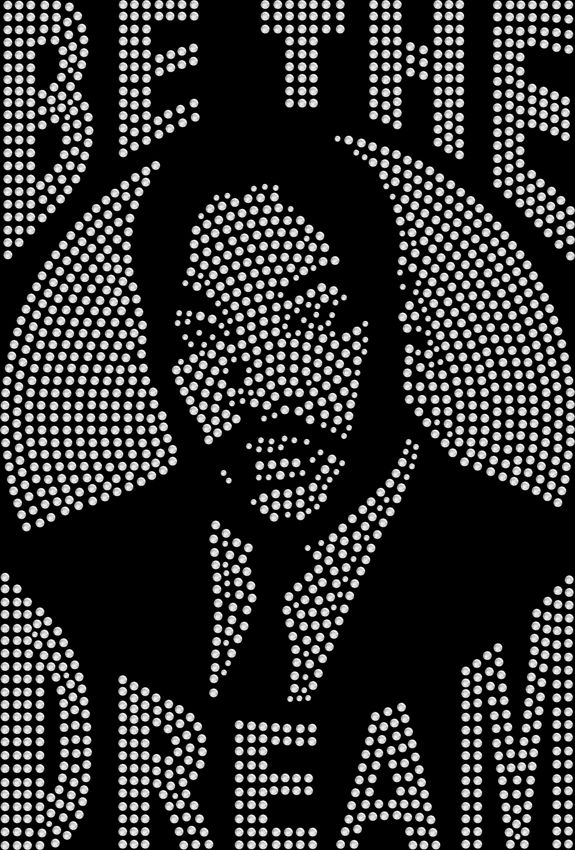 Be the Dream rhinestone shirt featuring inspirational text in sparkling crystal lettering on a soft women’s tee, designed to honor unity, equality, and the legacy of Dr. Martin Luther King Jr.