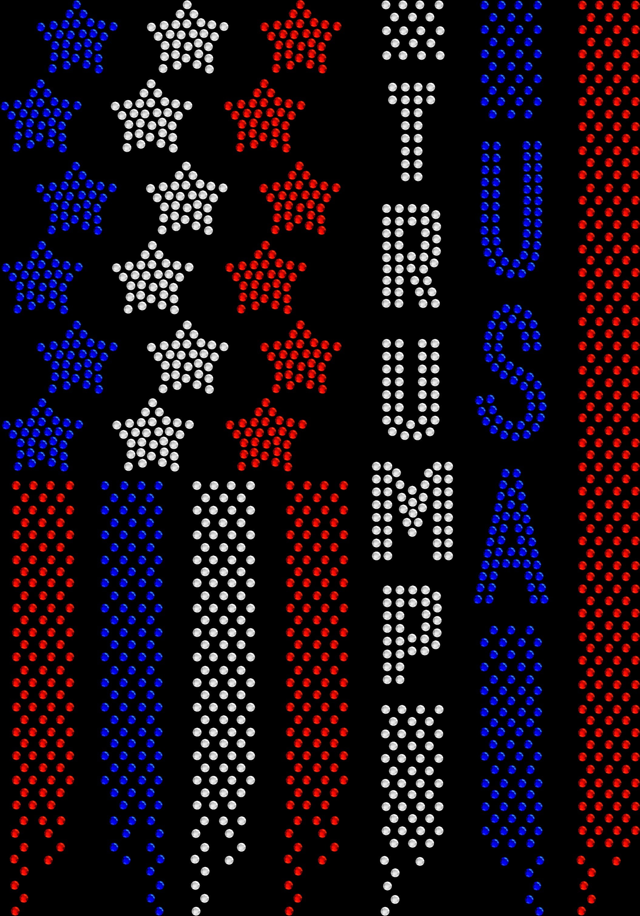 Sparkly rhinestone shirt featuring an ombre Trump USA flag design in red white and blue gradient bling on a soft cotton unisex t-shirt, perfect for patriotic events, rallies, and 4th of July celebrations.