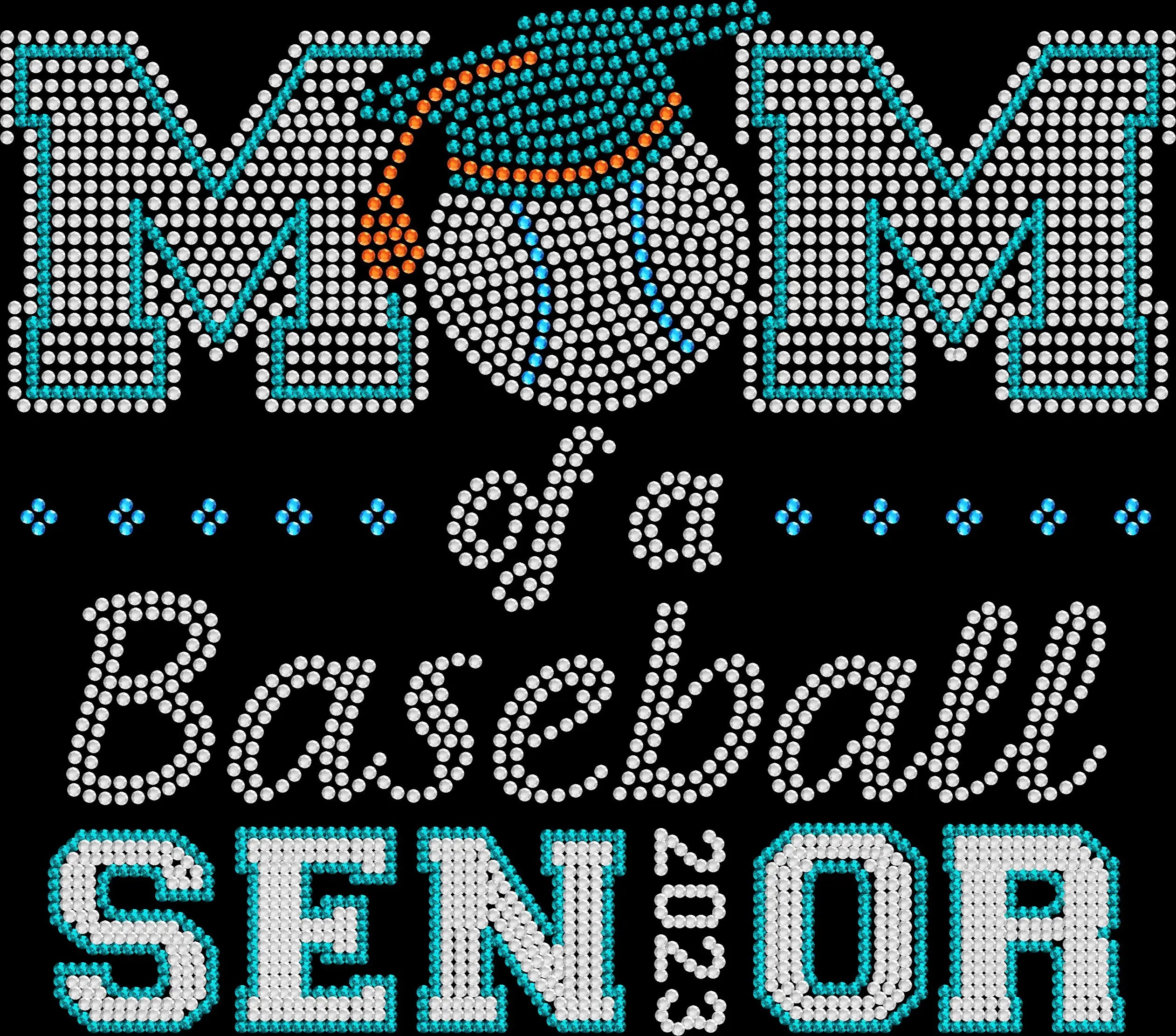 mom of a baseball senior rhinestone shirt featuring sparkling baseball mom game day design