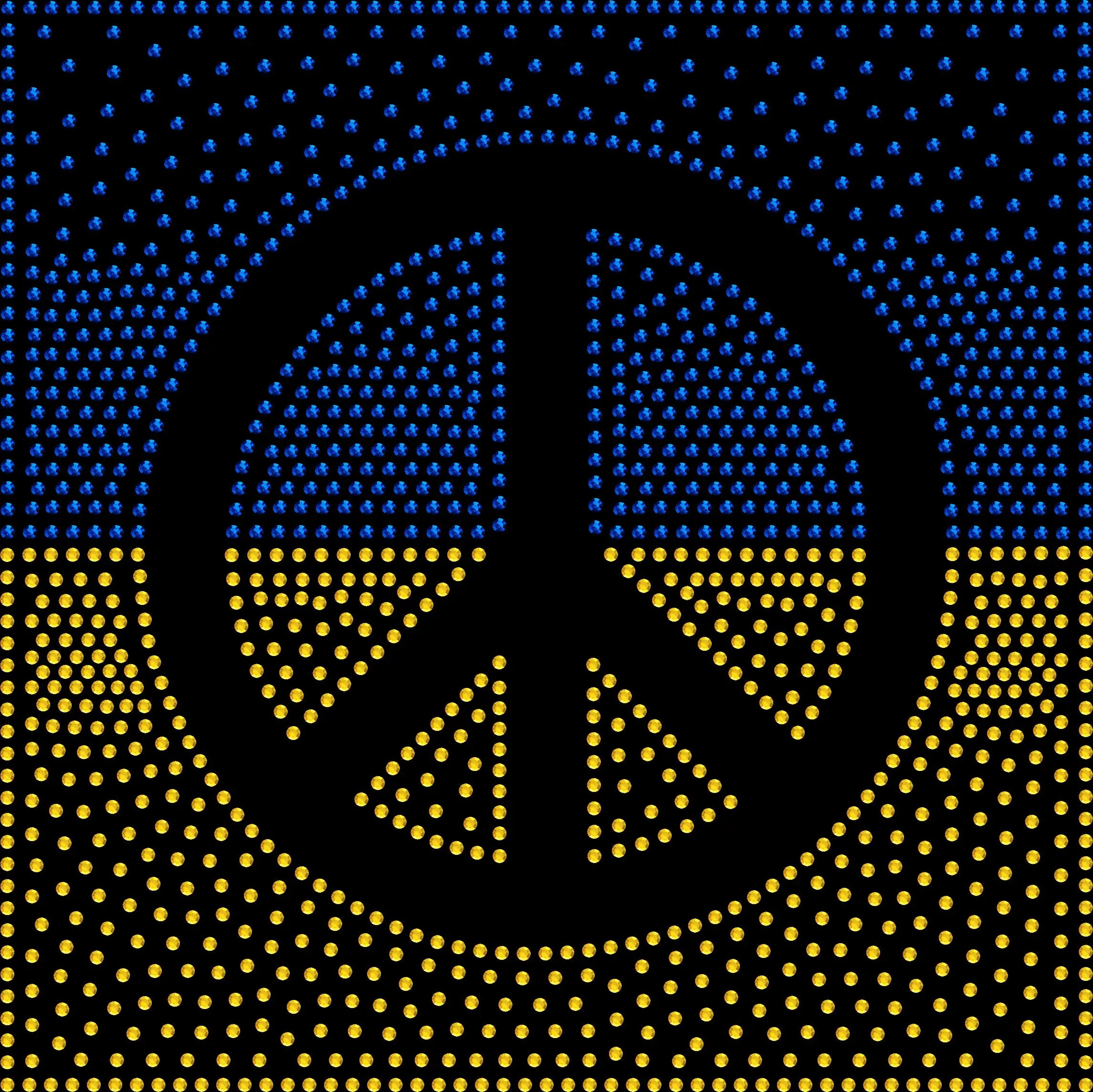 Ukraine flag peace sign rhinestone shirt with sparkling crystal design on a soft unisex tee, bling support Ukraine shirt for women, meaningful peace symbol apparel with high shine rhinestones