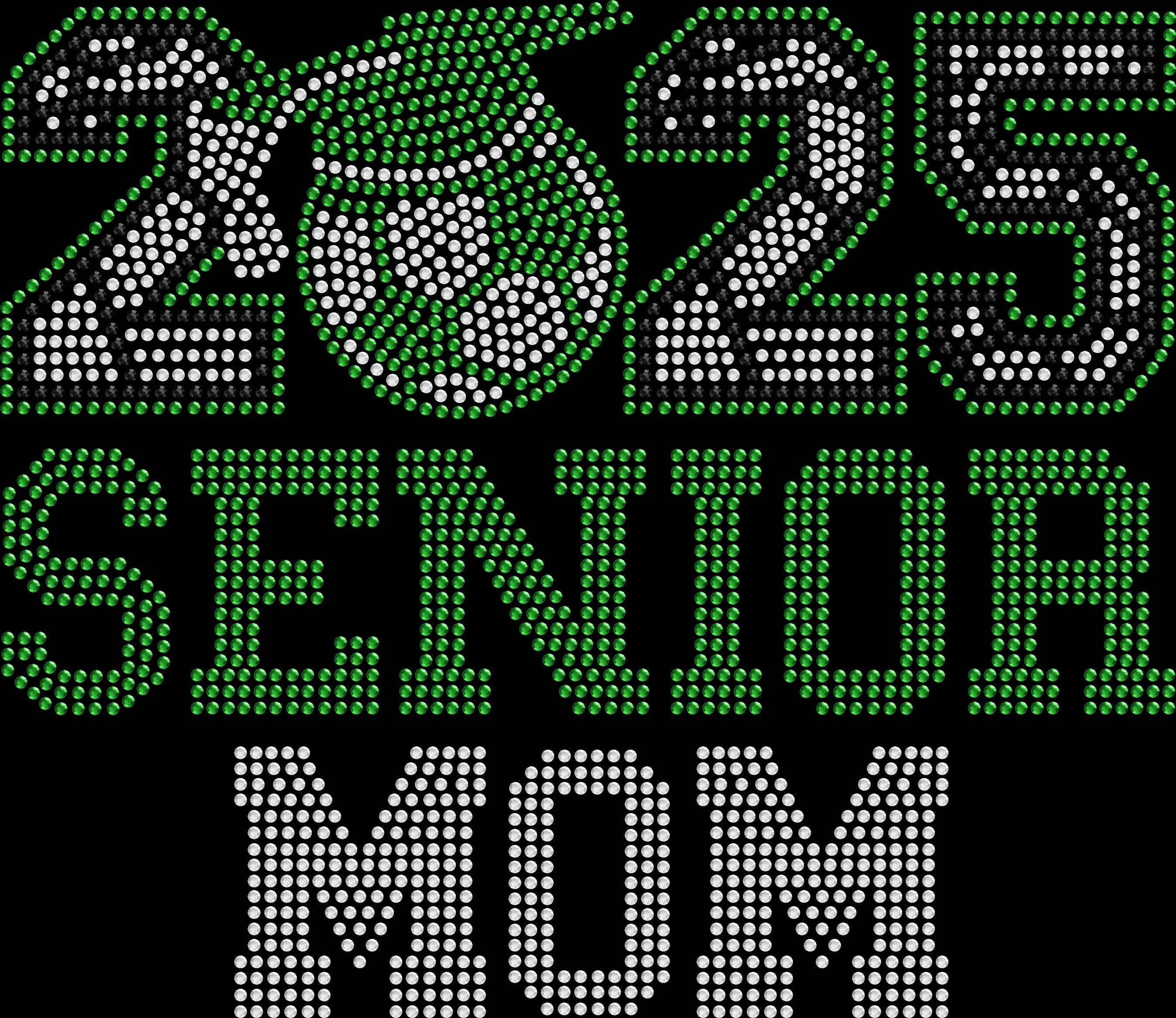 Custom Year Senior Soccer Mom shirt personalized with the soccer player's graduation year and created with premium glass rhinestones or holographic spangles. Sparkling soccer mom spirit wear for game day, Senior Night, tournaments, playoffs, team banquets, school events, senior photos, and graduation celebrations. ⚽🎓💖📣✨💎