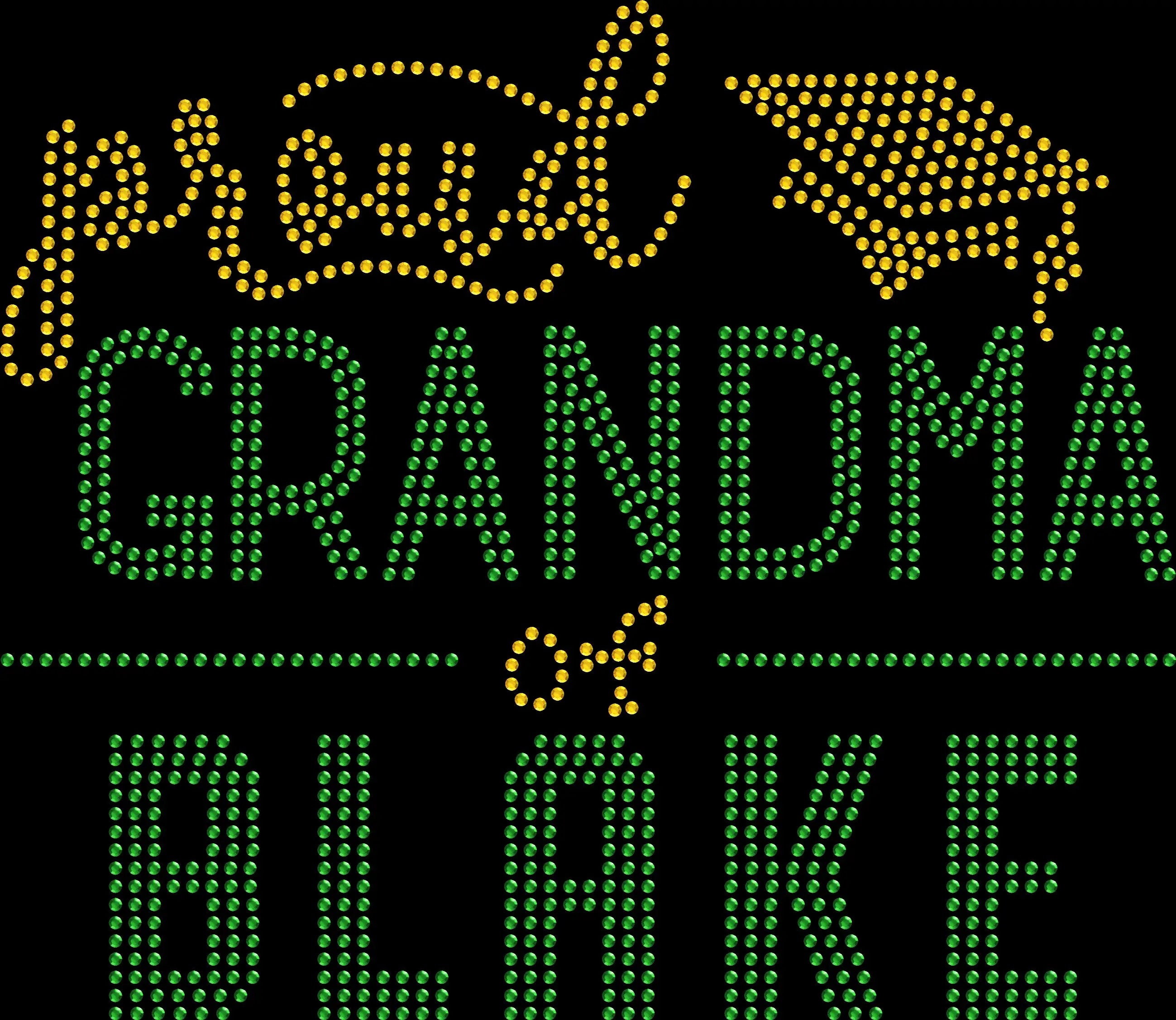Proud Grandma of Custom Name shirt personalized with your grandchild's name and created with premium glass rhinestones or holographic spangles. Personalized Grandma apparel for school events, sports games, team activities, performances, competitions, graduations, family celebrations, and gifts for proud grandmothers. 💖👵✨💎💕