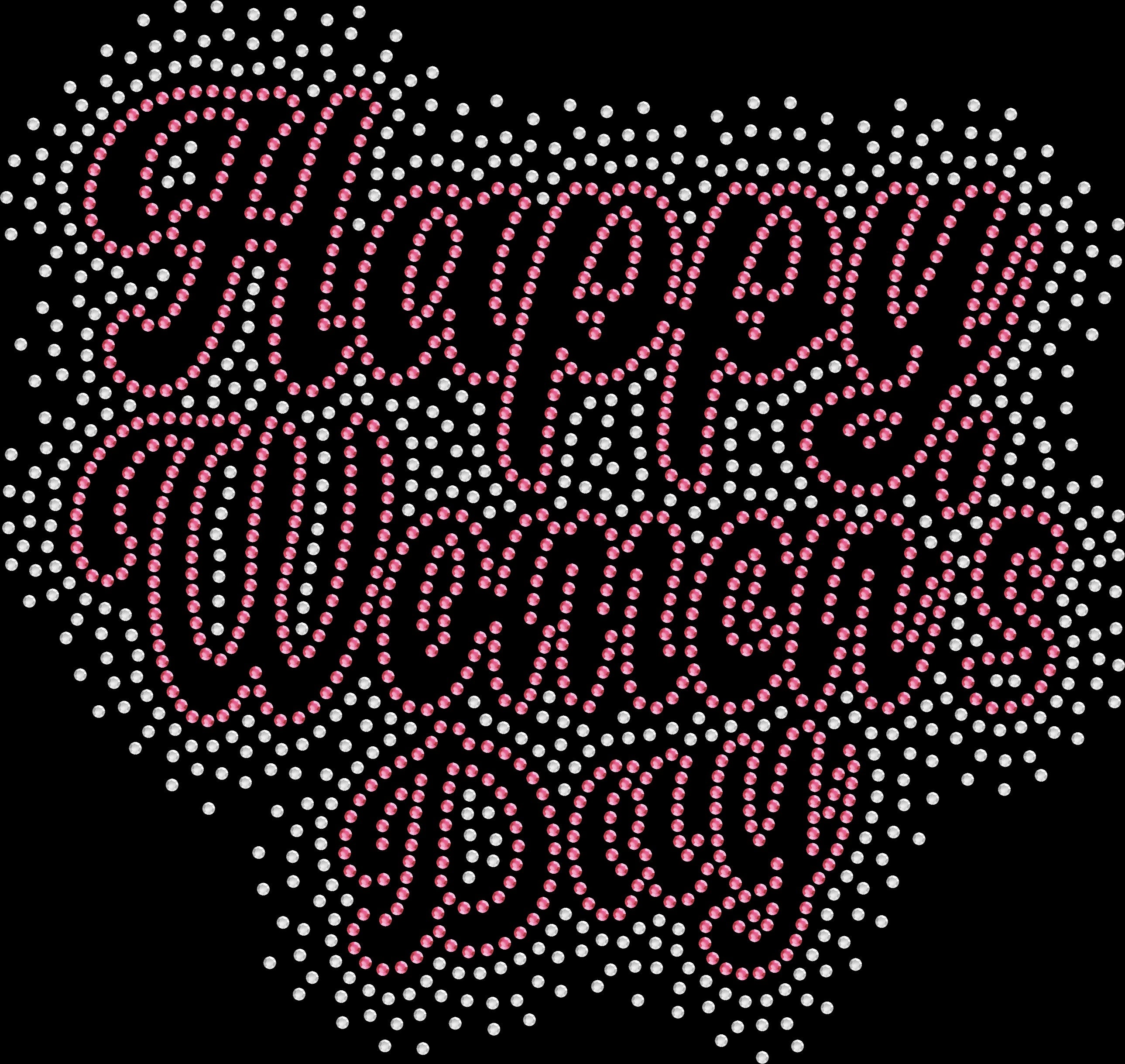 Happy Woman’s Day rhinestone shirt featuring sparkling crystal lettering with fireworks design on a soft women’s empowerment celebration tee