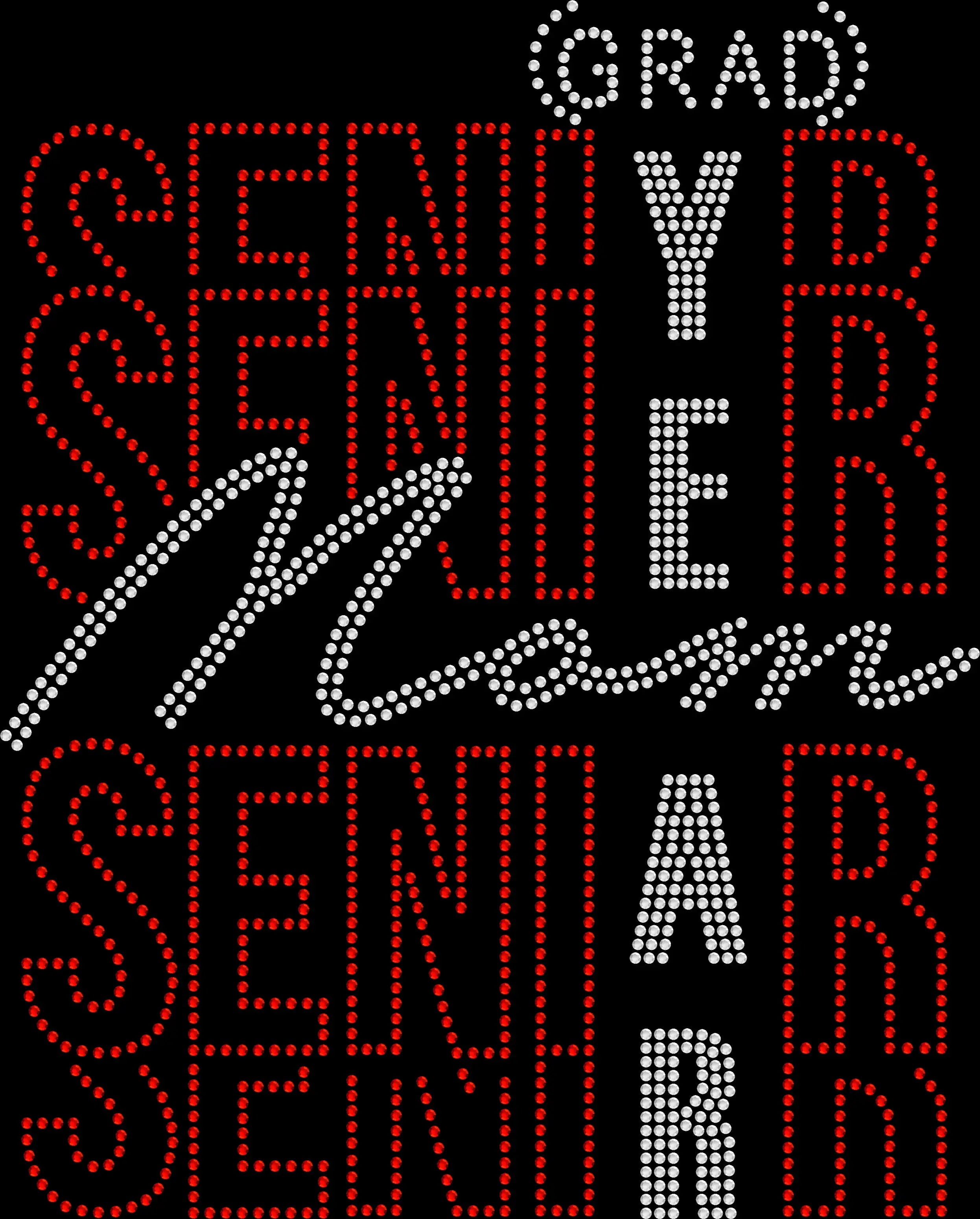 Senior Dance Mom Custom Year shirt featuring bold stacked negative-space lettering personalized with the dancer's graduation year and created with premium glass rhinestones or holographic spangles. Dance mom spirit wear for Senior Night, competitions, recitals, showcases, studio events, senior photos, and graduation celebrations. 💃🎓✨💎💕