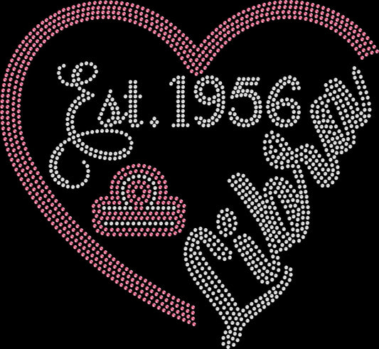 libra zodiac heart rhinestone shirt personalized with custom established year on black shirt