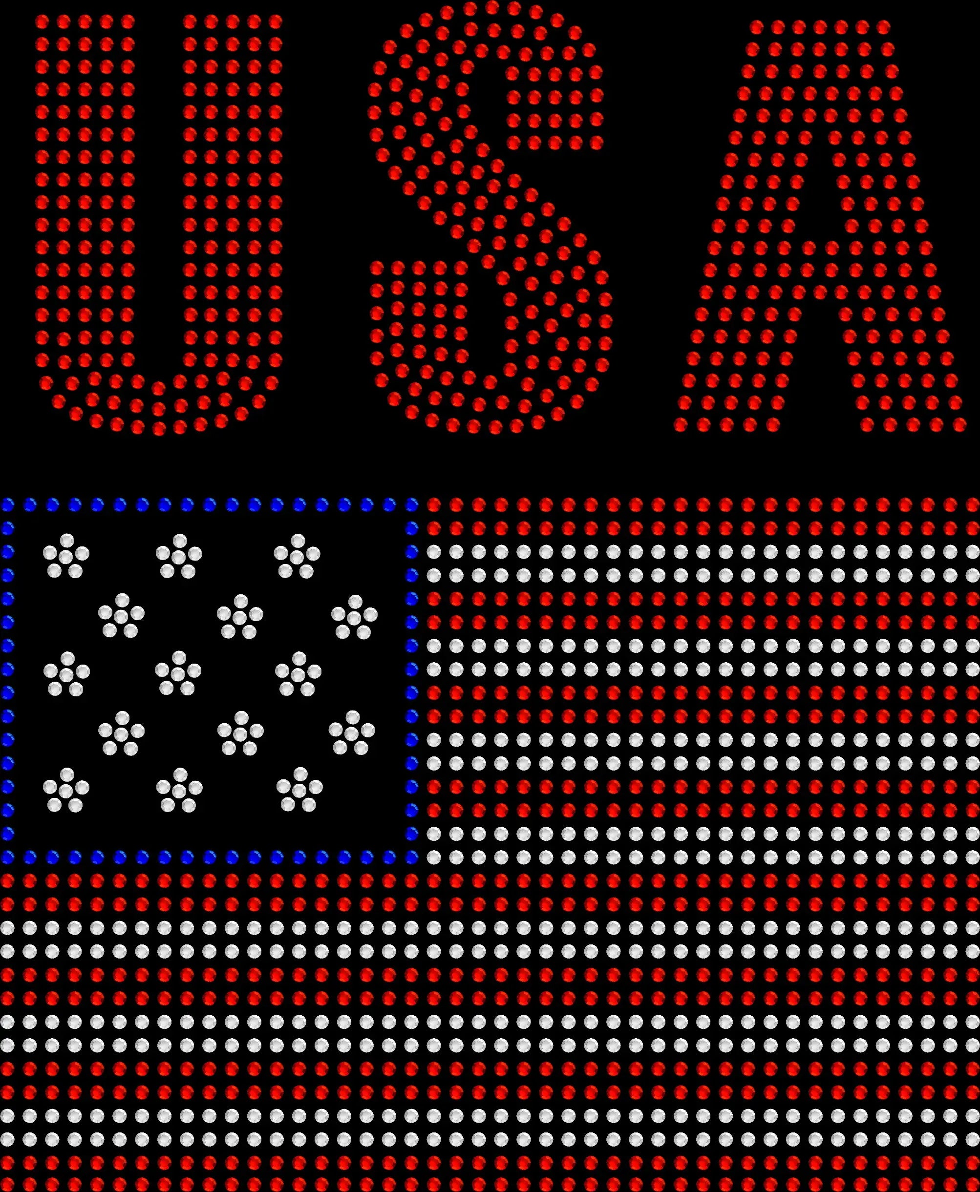 Sparkling rhinestone USA flag wings shirt with large back design on a black t-shirt, patriotic bling tee for women with red white and blue wings.