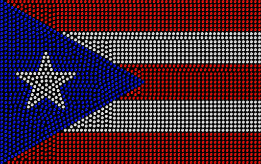 Puerto Rico flag rhinestone shirt with sparkling crystal design on a soft unisex tee, sparkly Puerto Rican pride shirt for women, Boricua bling apparel with high shine rhinestones