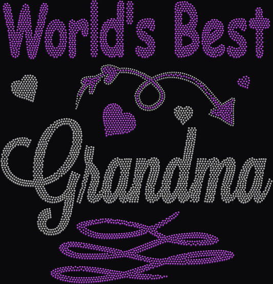 World’s best grandma rhinestone shirt on black t-shirt, sparkling bling tee for women perfect grandma gift.