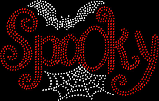 Spooky Spider Web rhinestone Halloween shirt featuring a sparkling spiderweb design, spooky season top for Halloween parties, haunted houses, pumpkin patches, fall festivals and October outings.