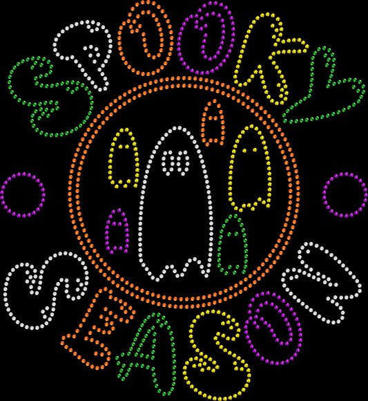 Spooky Season in the Patch rhinestone shirt featuring a sparkling pumpkin patch inspired Halloween design, cute fall top for pumpkin picking, fall festivals, corn mazes and October outings.