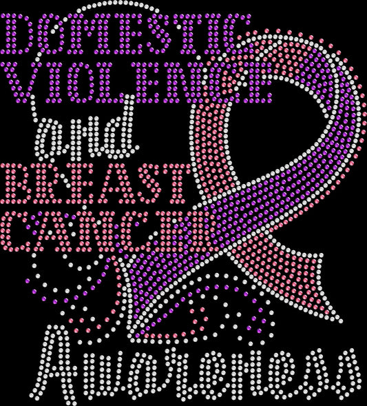 Breast Cancer & Domestic Violence Awareness Rhinestone Shirt