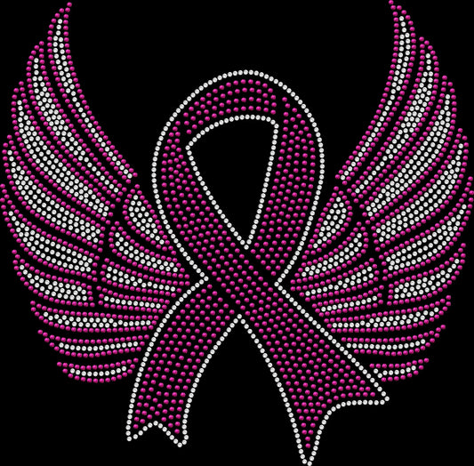 Spread hope and encouragement in sparkle style with this Press On Angel Wings Awareness Ribbon rhinestone shirt. Perfect for survivors, support teams, awareness walks, and memorial events.