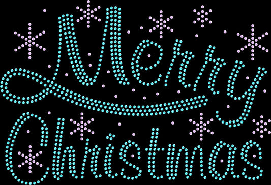 Sparkling Merry Christmas 2 holiday shirt for Christmas parties, family photos, and seasonal celebrations in rhinestones or holographic spangles.