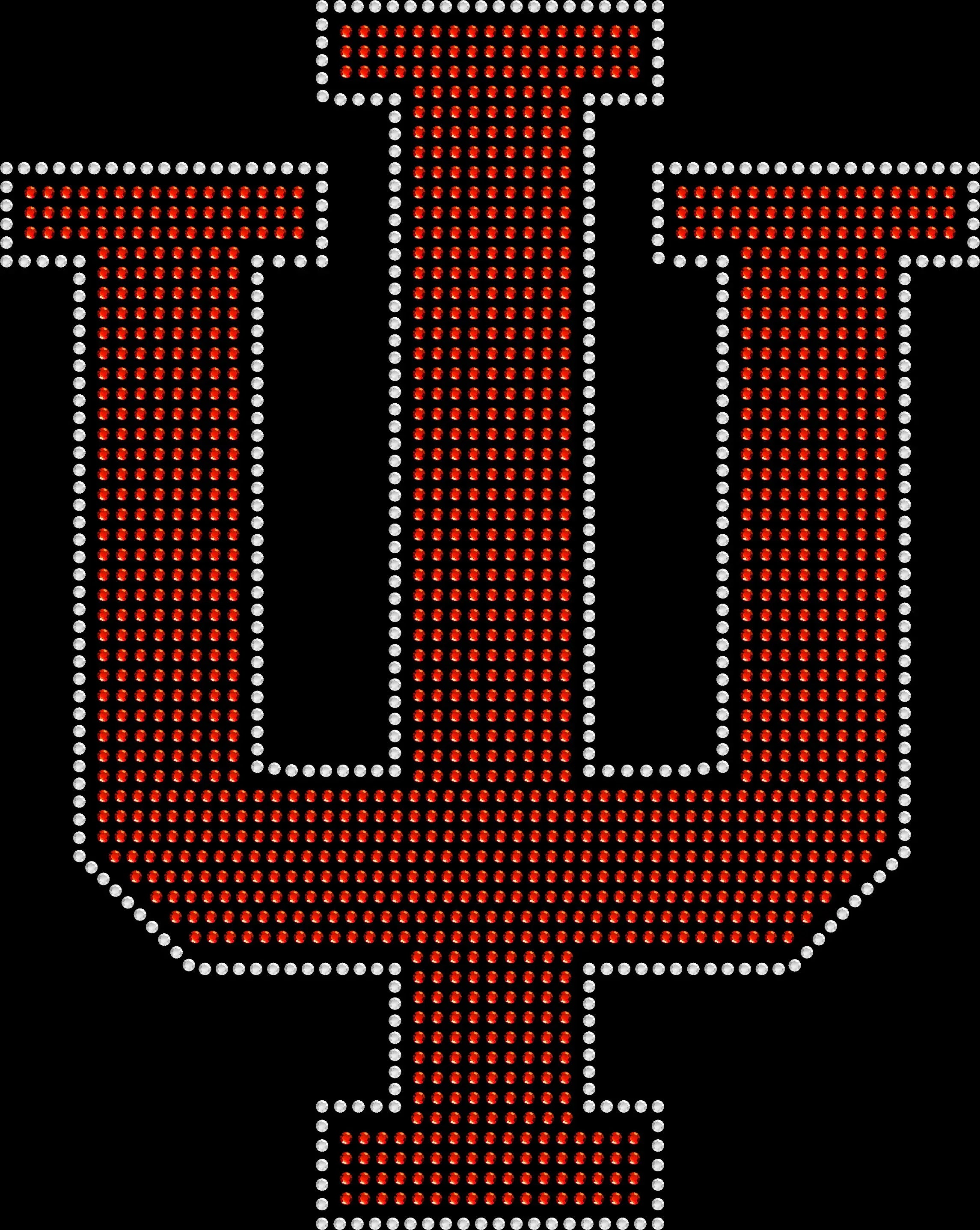 Fan-inspired Indianapolis college rhinestone shirt featuring sparkling crystal lettering on a soft women’s tee, perfect for game day, tailgating, and college spirit wear.