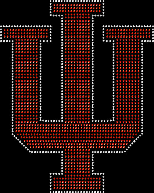 Fan-inspired Indianapolis college rhinestone shirt featuring sparkling crystal lettering on a soft women’s tee, perfect for game day, tailgating, and college spirit wear.