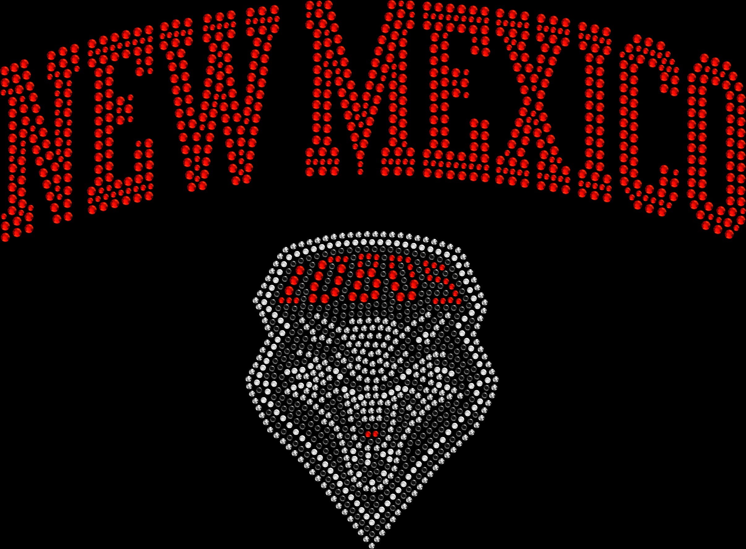 University of New Mexico UNM Lobos rhinestone shirt featuring sparkling crystal lettering on a soft women’s tee, perfect for game day, college spirit wear, and New Mexico fans.