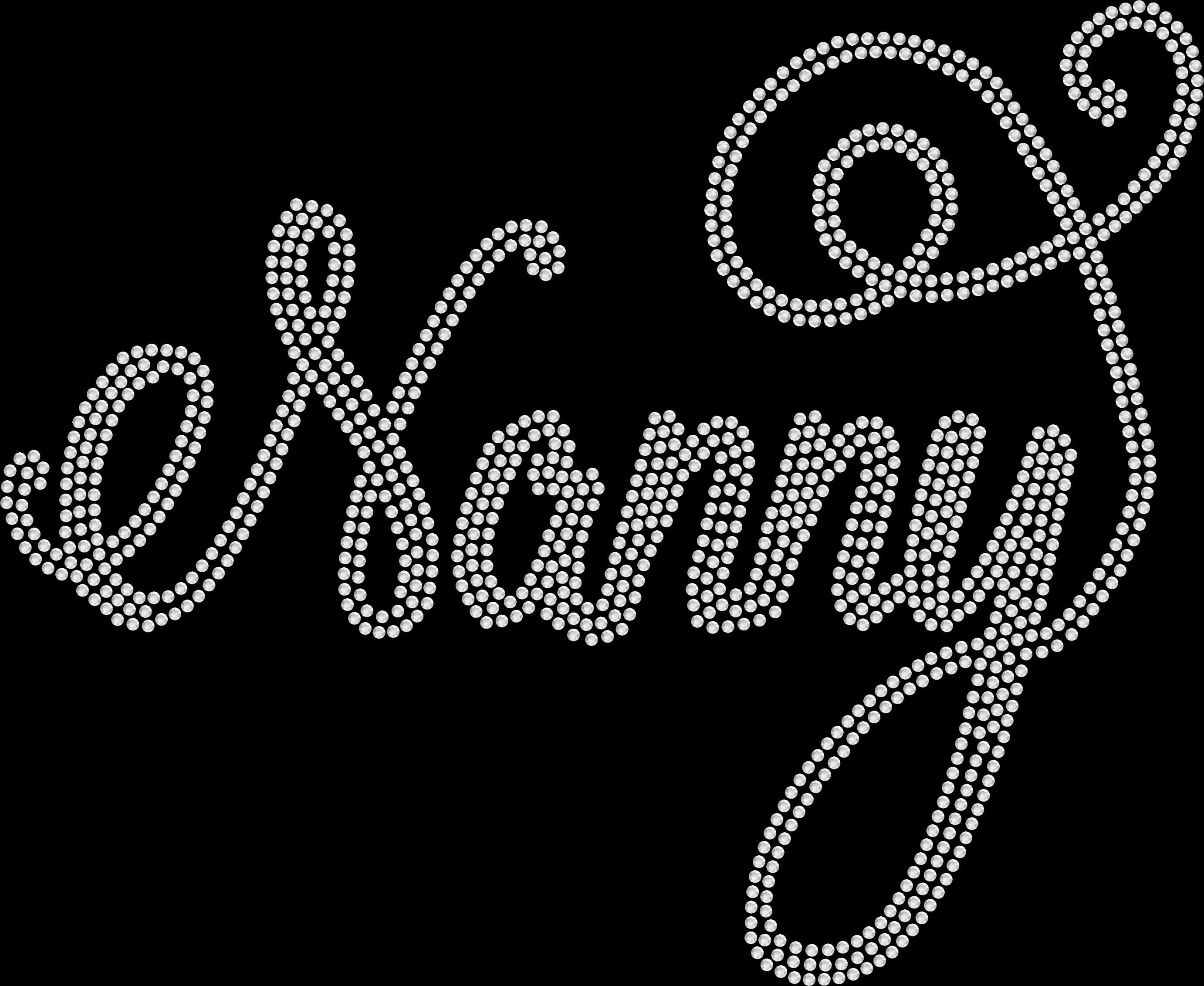 Rhinestone Nanny shirt featuring the word “Nanny” in an elegant cursive swirl font with sparkling crystal rhinestones on a soft fabric tee