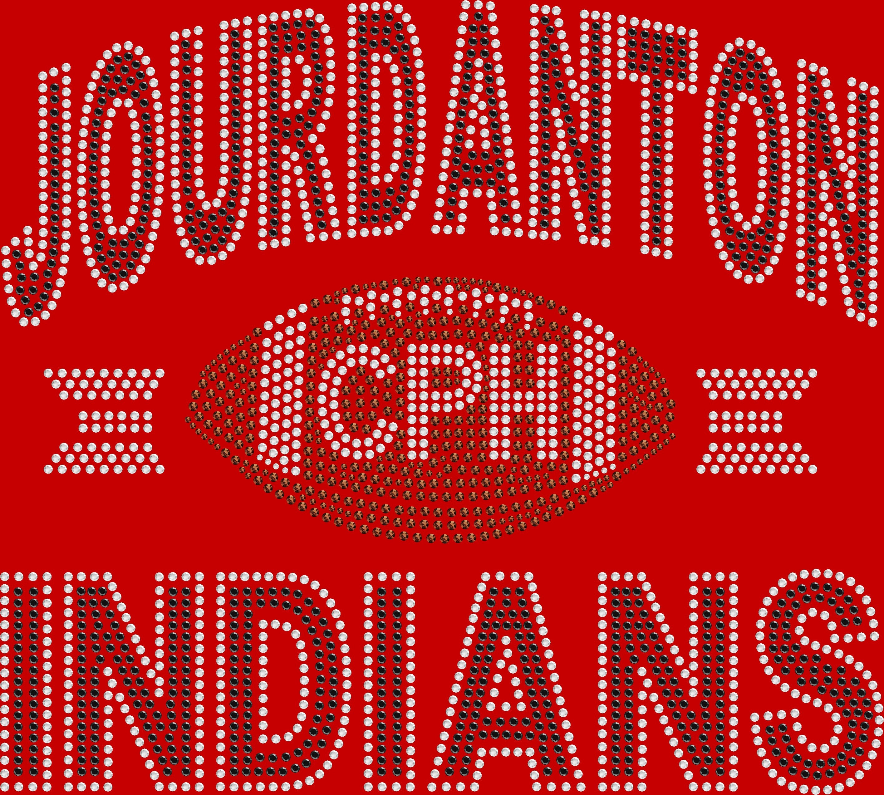 Jourdanton Football-Inspired Rhinestone Shirt – Indians CPH Style Bling Tee – School Spirit Sparkle Shirt - 1757