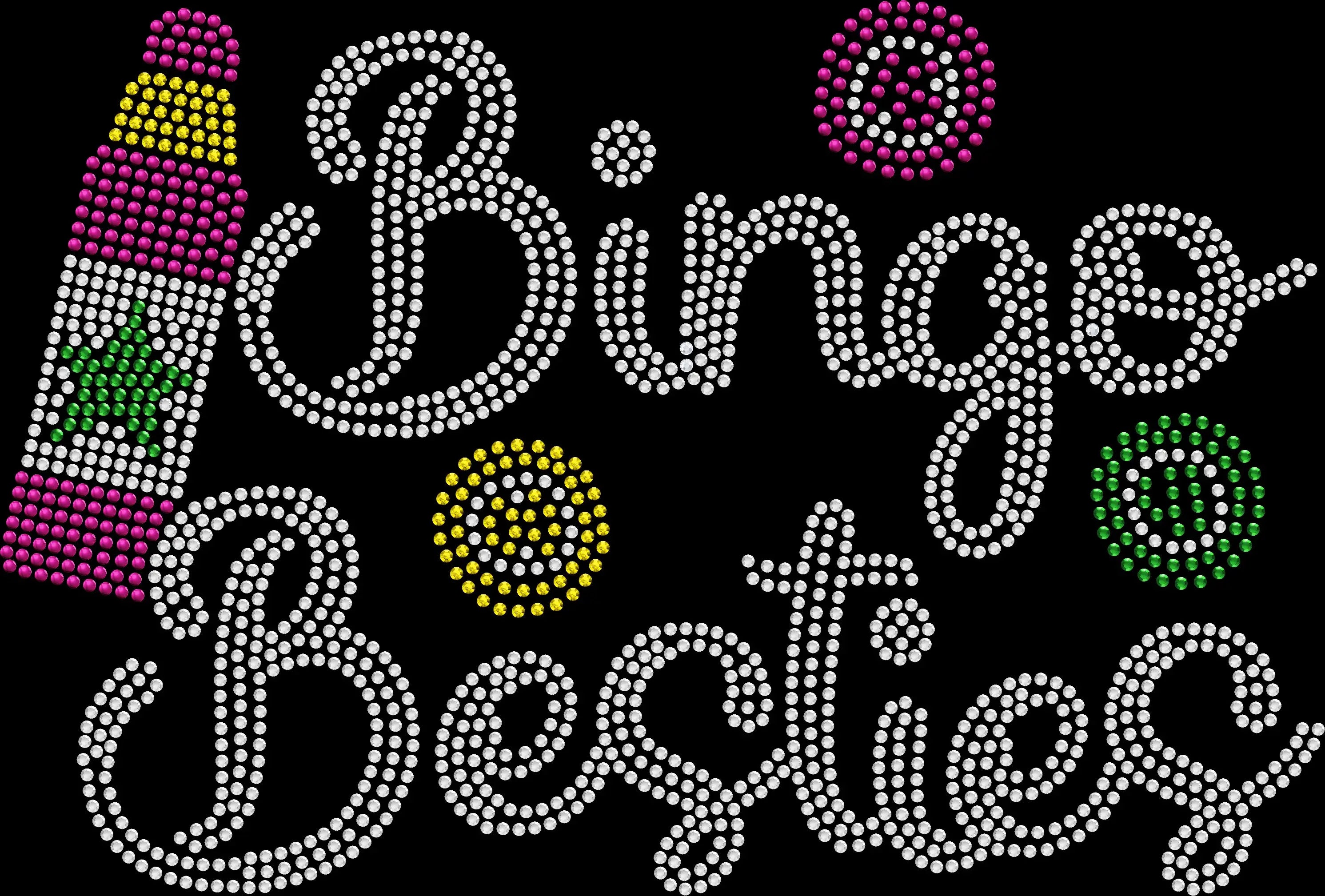Bingo Besties rhinestone shirt featuring sparkling crystal lettering on a soft women’s tee, perfect for bingo nights, game nights, girls’ trips, and fun sparkly fan wear.