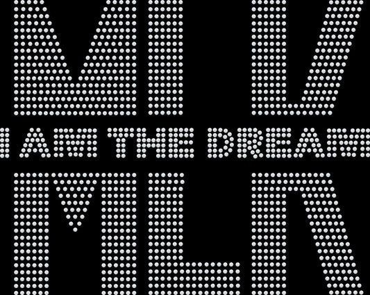MLK I Am The Dream rhinestone shirt featuring sparkling crystal lettering on a soft women’s fashion tee, celebrating Black history, empowerment, and cultural pride