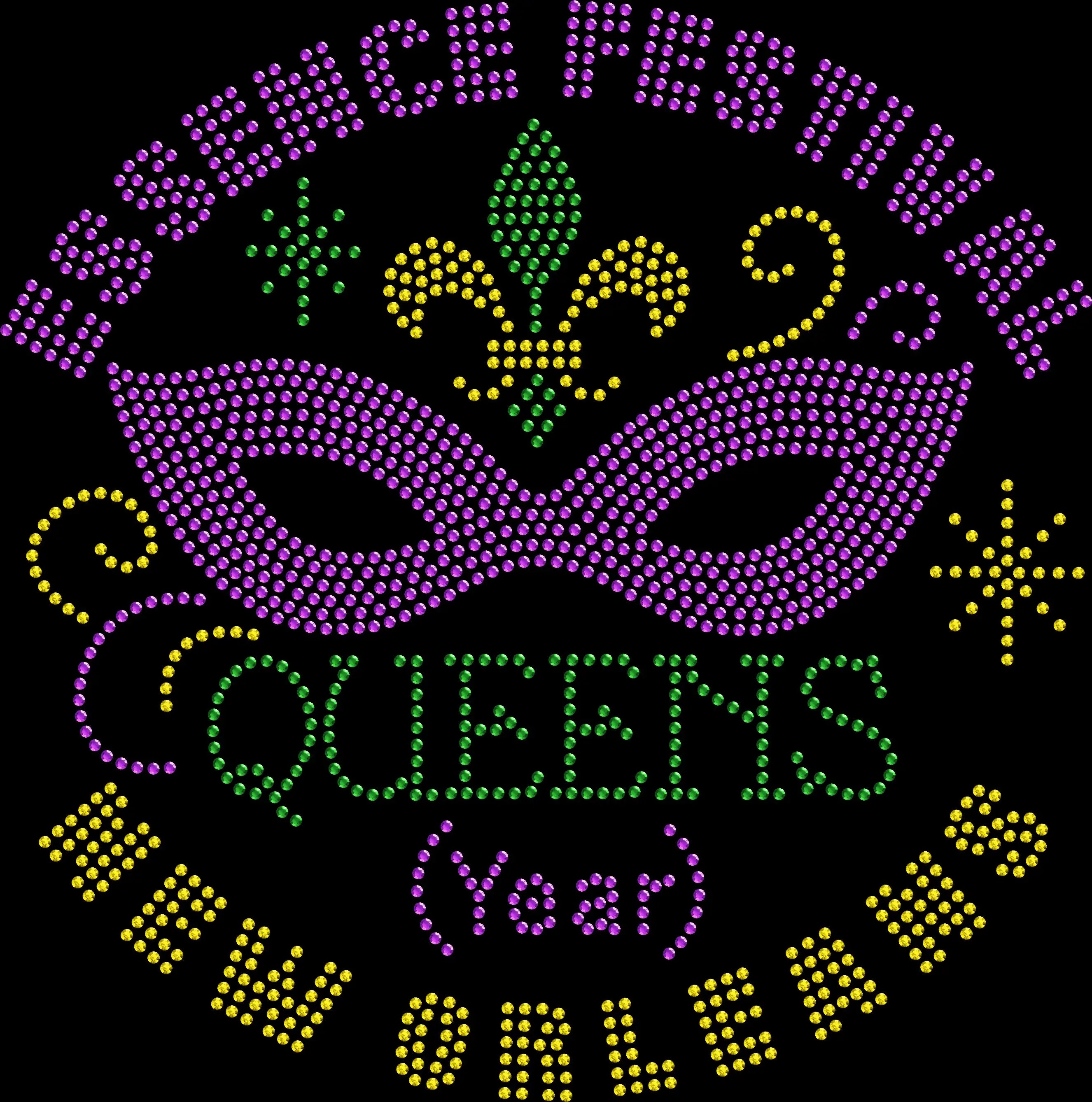 essence festival queens 2026 new orleans rhinestone glam shirt on black tee