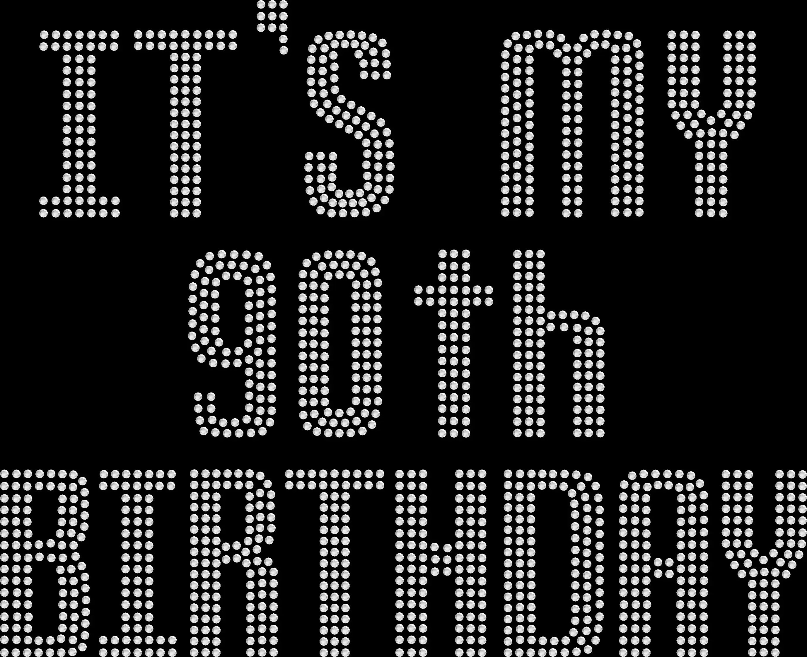 It’s My 90th Birthday rhinestone shirt featuring sparkling crystal lettering with customizable year on a soft women’s celebration tee, perfect for milestone birthday parties and special events