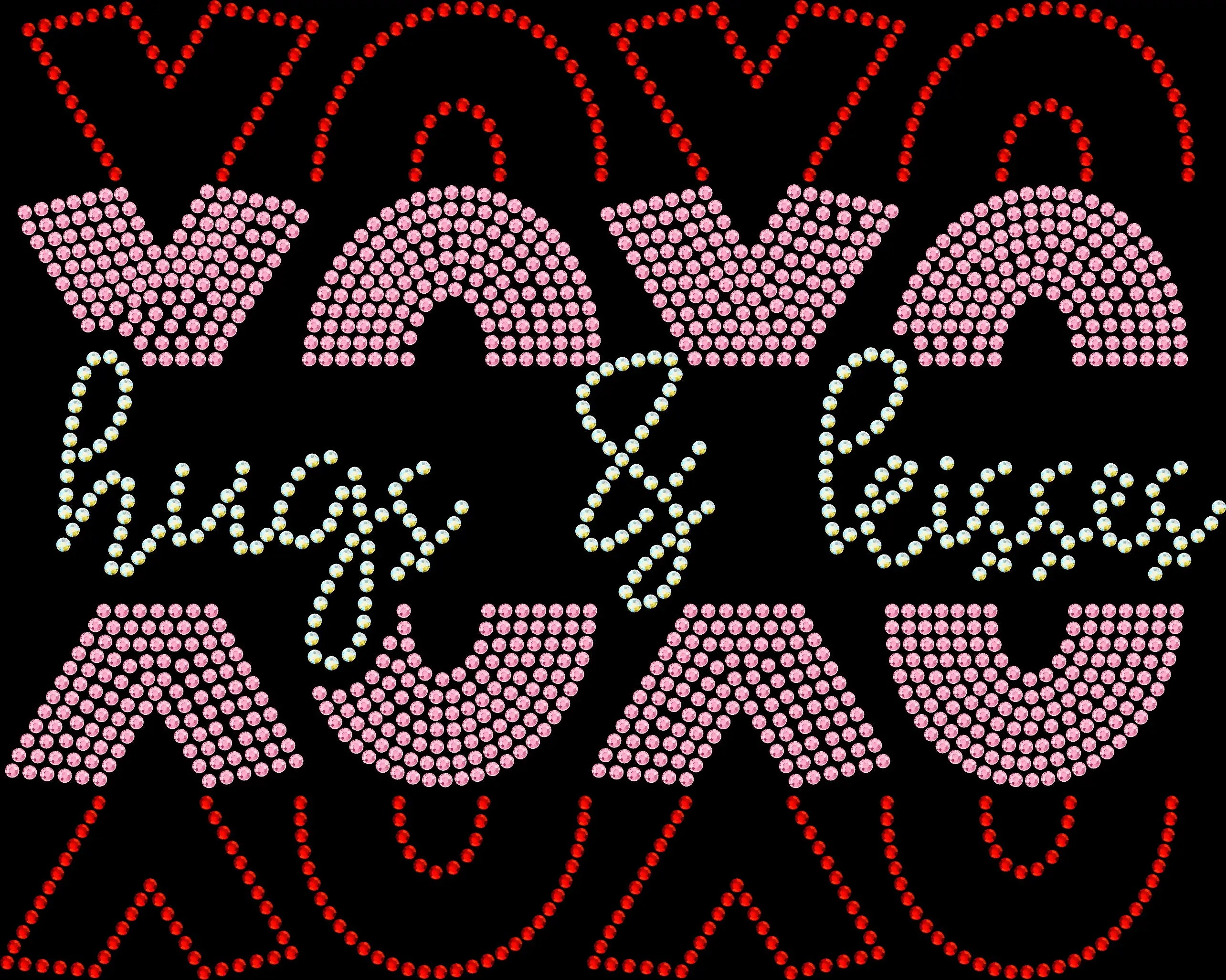 X’s and O’s Hugs and Kisses rhinestone shirt featuring sparkling crystal lettering on a soft Valentine’s Day love graphic women’s tee