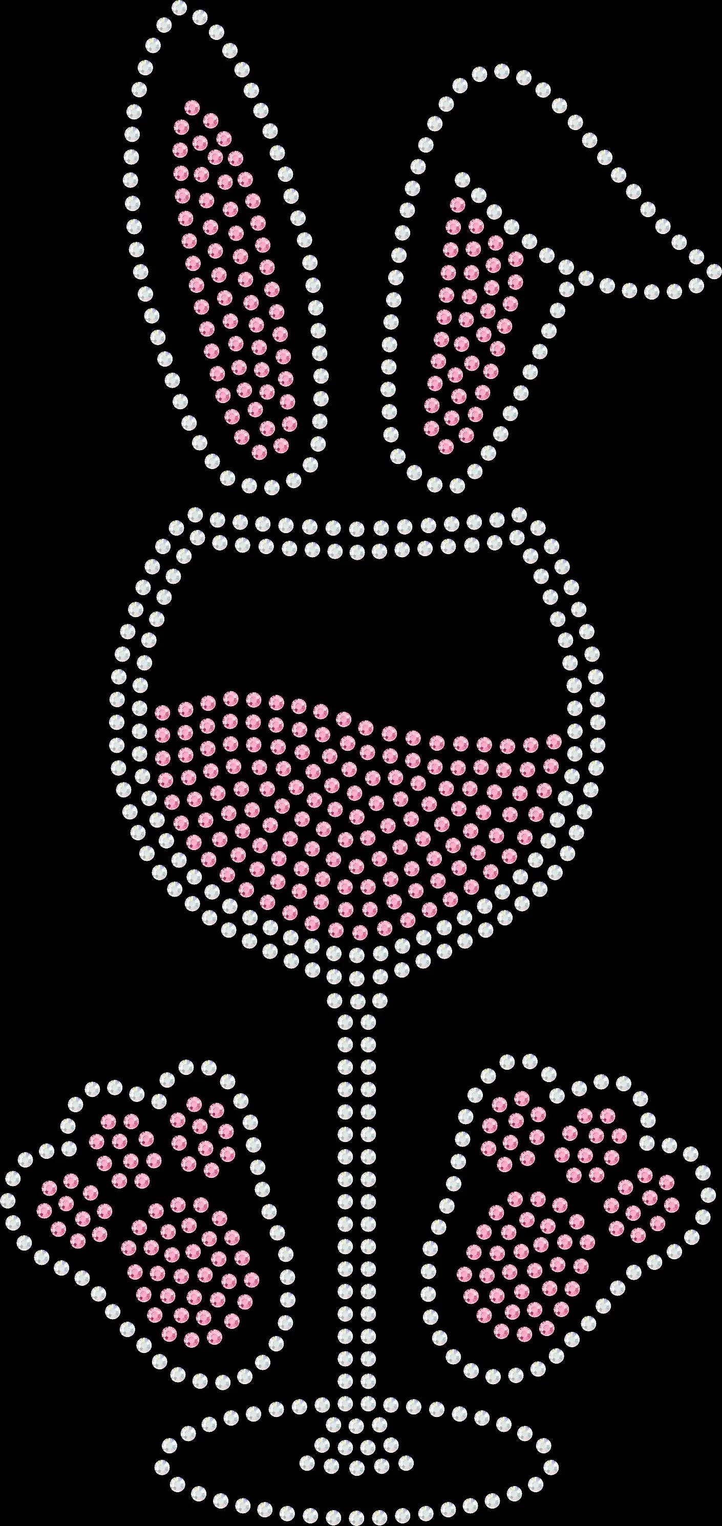 Sparkly rhinestone bunny with wine glass body shirt funny Easter bling tee for women spring celebration