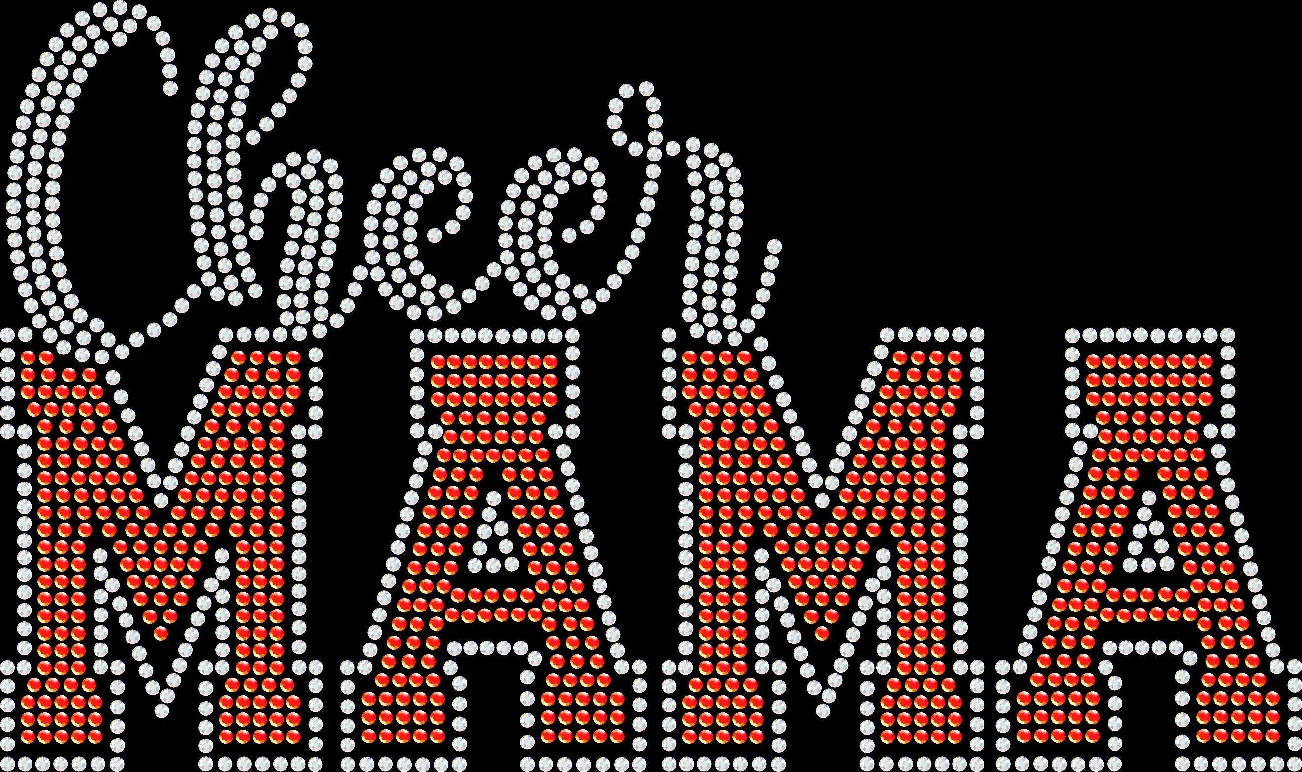 Sparkling rhinestone Cheer Mama shirt on black cheer mom t-shirt