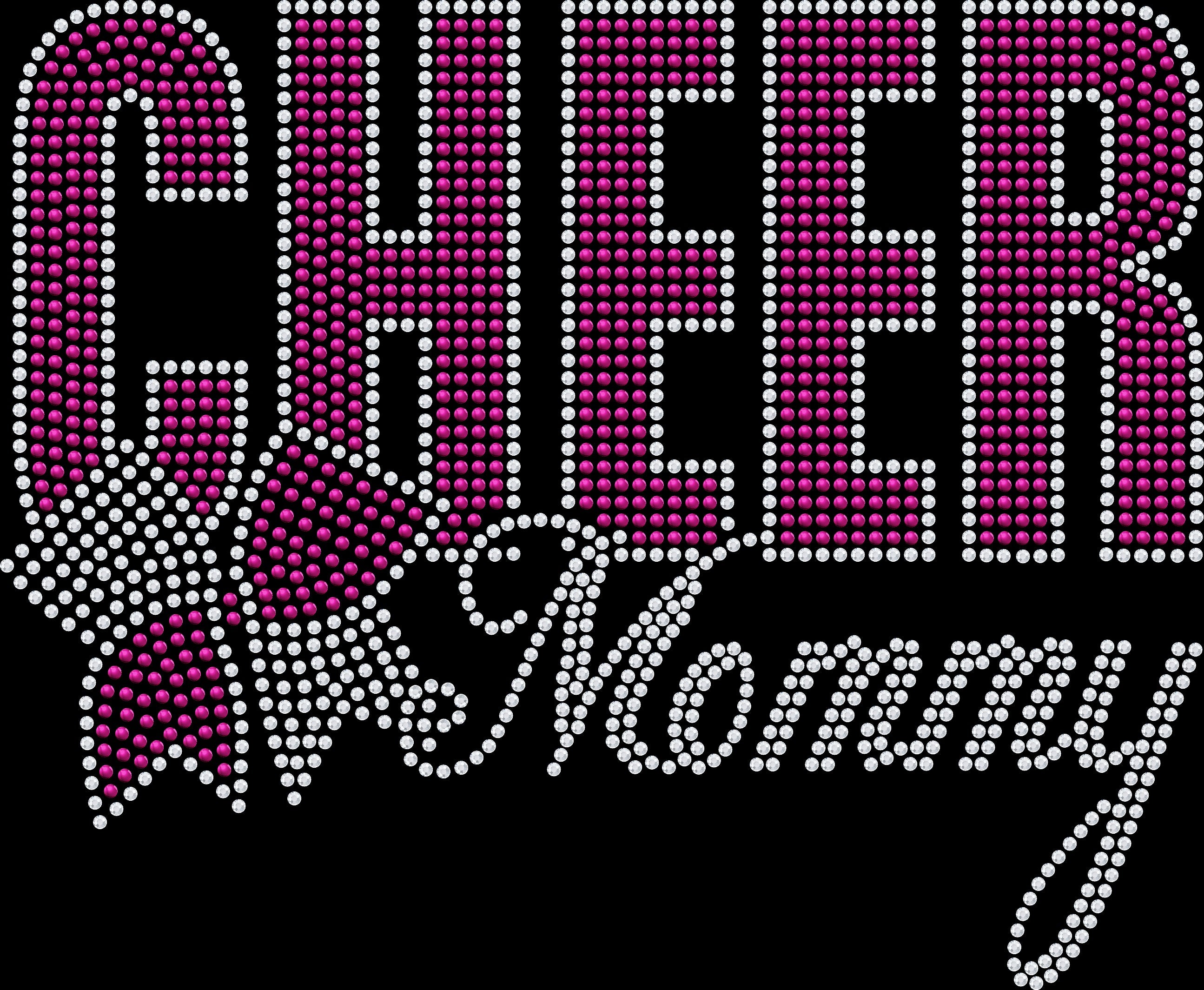 Sparkling rhinestone Cheer Mommy shirt with cheer bow design on black cheer mom t-shirt