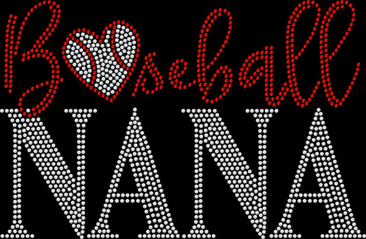 Sparkling rhinestone In My Heart Baseball Nana shirt on black baseball fan t-shirt