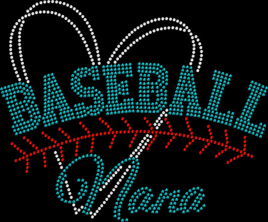 Sparkling rhinestone In My Heart Baseball Nana shirt on black baseball fan t-shirt