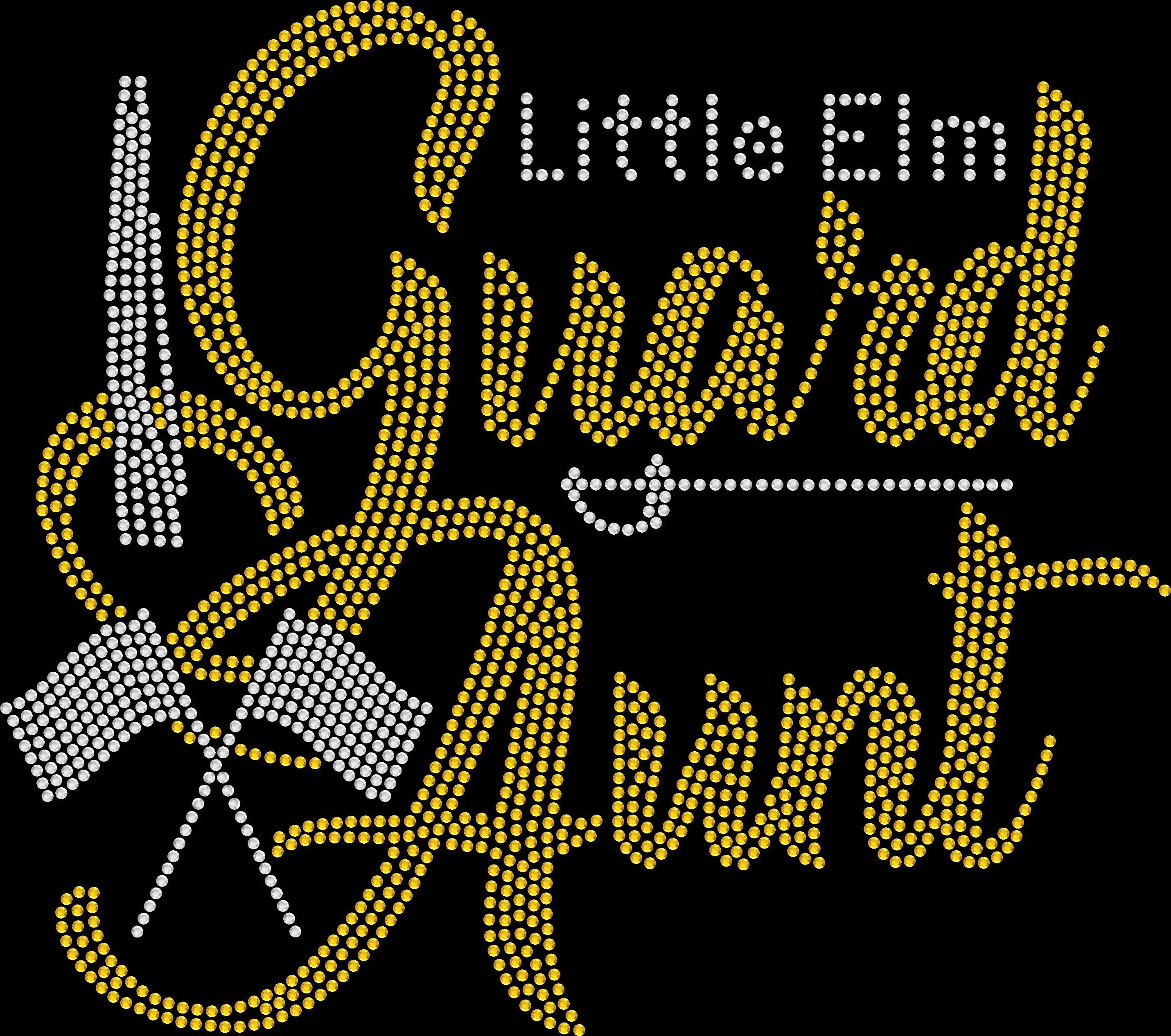 Sparkly rhinestone shirt that says “Guard Aunt” with custom team name and color options in bold bling lettering on a soft cotton unisex t-shirt, perfect for football games, team spirit wear, and personalized game day outfits.