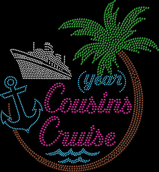 Match your family cruise in style with this Cousin Cruise 2026 rhinestone shirt. Perfect for tropical vacations, group trips, and cruise photos.