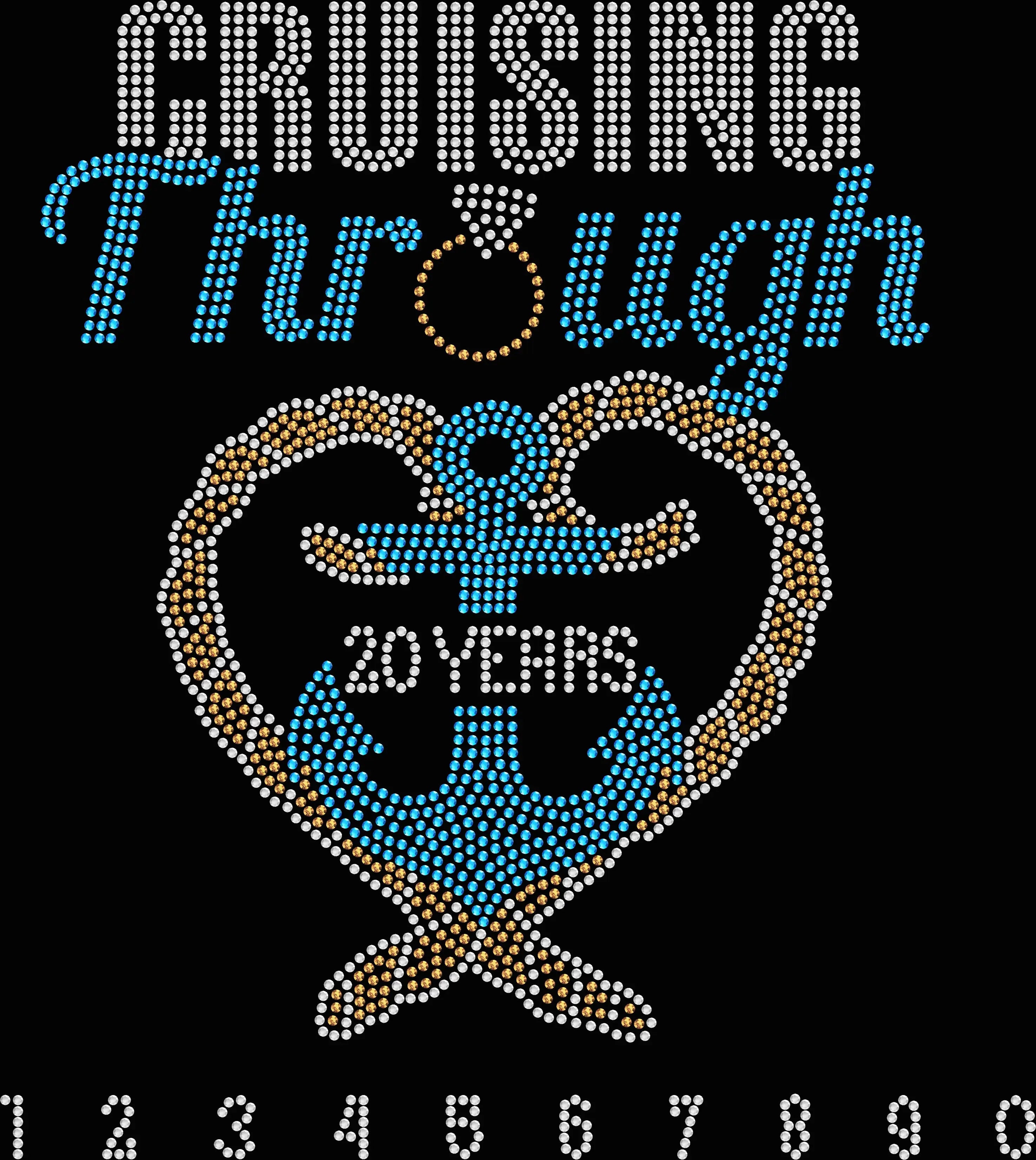 Celebrate your love with a Cruising Through anniversary rhinestone shirt. Customizable year, perfect for cruises, vacations, and milestone gifts.