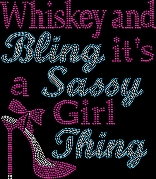 Turn heads in this Whiskey and Bling rhinestone shirt. A sassy country-inspired tee perfect for concerts, rodeos, and bold statement outfits.