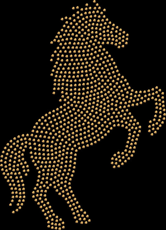 Shine at race day or anytime with this rearing horse rhinestone shirt. Perfect for horse lovers, derby outfits, and equestrian style.