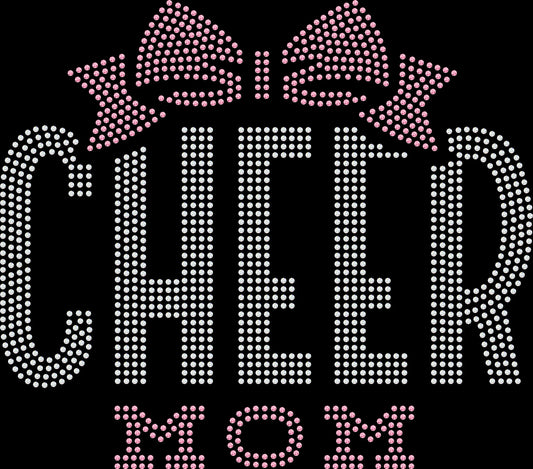 Show your cheer mom pride with this bow rhinestone shirt. Perfect for game days, competitions, and standout spirit wear.