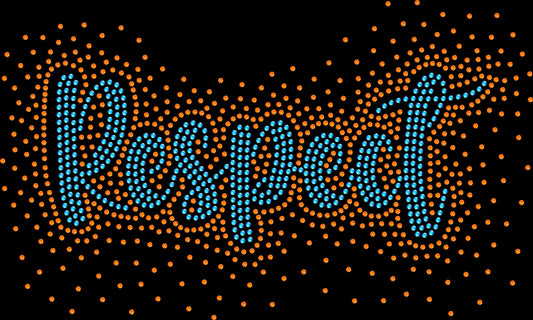 Show your pride with this Respect firework rhinestone shirt. Perfect for 4th of July, patriotic events, and bold statement outfits.