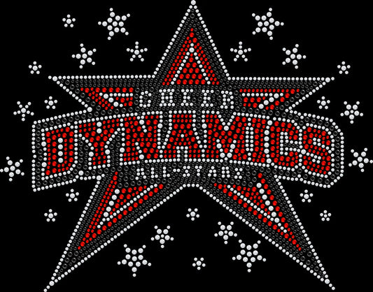 Support Cheer Dynamics All-Stars in style with this sparkly rhinestone cheer shirt. Perfect for competitions, cheer moms, and team spirit outfits.